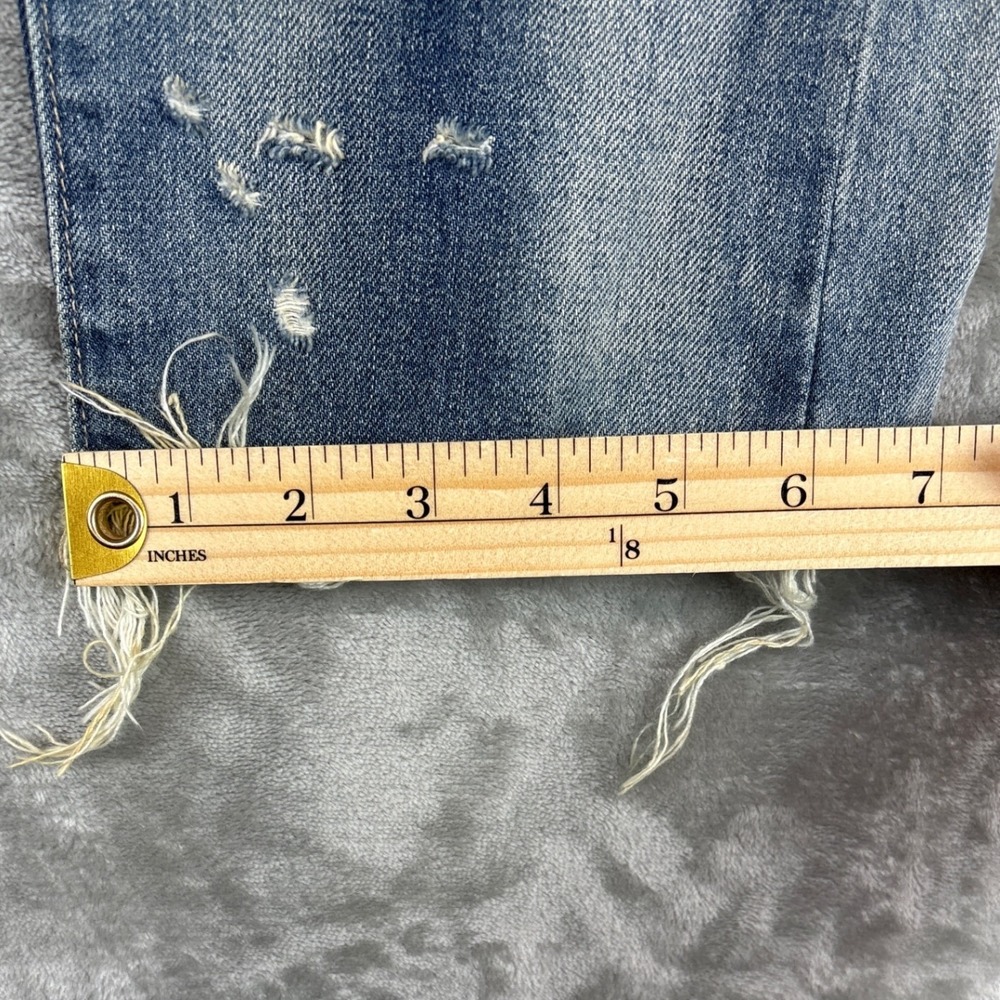 Lucky Brand Sienna Slim Boyfriend Jeans Distressed Raw Hem Blue Denim 14/32 NEW - Picture 6 of 8